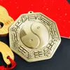 Espejo Gua Sha Grande de Cobre Espejo Convexo para el Hogar Diagrama Yin Yang Tai Chi Colgante de Puerta Ventana de Balcón Espejo Cóncavo Lente Convexo de Cobre