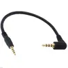 Cabo de Áudio de 4 Seções 3,5mm Macho-Macho 8P Cabo de Gravação Auxiliar para Carro Telefone Fone de Ouvido Cabo de Conexão 10cm