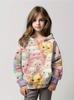 Sudadera con capucha para niñas de otoño e invierno 2024, jersey casual de talla grande con estampado de conejo de dibujos animados RB05