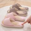 Pantuflas de Lino de Dibujos Animados para Mujer Primavera y Otoño Hogar Interior Antideslizantes Transpirables Suela Suave Silenciosas Sandalias y Pantuflas de Hogar para Hombre Venta al por Mayor
