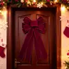 Lazo de Cinta de Terciopelo Borgoña de Gran Tamaño Unilateral Transfronterizo Hecho a Mano DIY Adornos para Decoración de Árbol de Navidad Corona Regalo