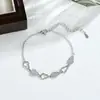 Transmissão Ao Vivo Tiktok Popular Luxo Leve Moda Versátil Pulseira Cd Estilo Floresta Artístico Alto Padrão Pulseira de Coração Totalmente Cravejada Exquisita