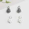 Plata de Ley S925 Colgante de Flor Colgante de Flor de Durazno Cuerda Trenzada para Hacer Manualidades con Cuentas Pulsera de Cristal Collar Accesorios de Joyería Material