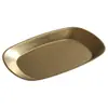 Plato Rectangular Plano de Acero Inoxidable Retro, Plato para Rollos de Arroz, Plato para Fondue, Plato para Snacks, Plato Dorado para Barbacoa, Plato para Pollo Frito Dim Sum