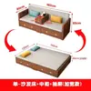Novo Sofá-Cama de Madeira Maciça Estilo Chinês com Gavetas, Extensível e Dobrável, Multifuncional para Salas Pequenas, Sofá-Cama de Duplo Propósito