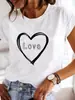 Camiseta de Verano para Mujer de Larga Duración en Stock, Moda Casual Estampada, Camiseta con Letras, Moderna, Linda, de Manga Corta, Ropa para Mujer, Imagen de Mujer