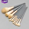 Nuevo juego de 10 brochas de maquillaje con mango de madera Blue Bridge pelo de fibra fina suave mate polvo pintura herramientas de maquillaje de belleza