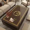Nuevo Mantel Individual para Mesa de Café de Sala de Estar Estilo Chino, Impermeable, Resistente al Aceite, Resistente al Calor, Lavable, Mantel Individual de Madera Maciza para Mesa de Té