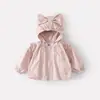Conjunto de Abrigo con Capucha y Lazo Dulce de Primavera para Bebés y Niños Pequeños, Elegante Conjunto de Dos Piezas de Cárdigan y Leggings para Bebés Niñas