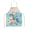 Delantal con Estampado de Unicornio de Dibujos Animados Nuevo Delantal de Pintura para Niños Cocina Impermeable y a Prueba de Aceite Delantal sin Mangas para Adultos Una Pieza