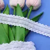Encaje Elástico de Algodón al por Mayor Accesorios de Encaje Tela Material de Tira para Ropa Blanco Ancho de 2.3cm