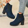 Nuevas botas Martin de comercio exterior europeo y americano para otoño e invierno, gamuza, tacón grueso, suela gruesa, tacón ultraligero, talla grande, color sólido, corte bajo