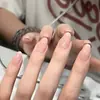 Llevando arte de uñas hecho a mano Zhen Yuan pasar en el mismo estilo Ganlu Templo Hua Fei tocar cara nude blanco natural parche color sólido