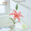 Produto acabado feito à mão: Flor de lírio artificial de alta qualidade feita de fio, haste única, perfeita como presente para o Dia dos Professores, flor de fio trançado