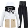 Novo traje de esqui infantil para meninos e meninas, traje de esqui infantil espesso e quente para áreas externas e à prova d'água