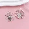 Venta Caliente Transfronteriza Plata de Xizang Araña de Halloween Telaraña Animal Colgante Colgante DIY Exagerado Elegante Pendientes Accesorios de Collar