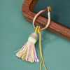Chaveiro Estilo Xizang Gradiente Céu Estrelado Borla Nó Vajra DIY Artesanal Estilo Étnico Fivela de Argola Acessório de Joia