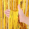 Cortina de Seda de Lluvia Brillante de 2m Decoración de Fiesta de Cumpleaños Cortina de Puerta de Seda de Lluvia Borla de Boda Cinta Decorativa para Pared de Fondo Exterior