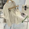 Traje deportivo casual de color sólido de Corea del Sur para mujer, camiseta holgada de manga corta, shorts adelgazantes de cintura alta y pierna ancha, conjunto de dos piezas estilo coreano