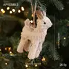 Palha Sisal Fio de Algodão Pingente de Alce Boneca Janela Árvore de Natal Decorações de Mesa Decorações de Natal