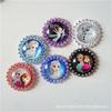 Resina Frozen 25 mm Gema del Tiempo Punta Perforada Base Accesorios para el Cabello para Niños Accesorios Broche