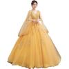 Aliexpress Nuevo Vestido de Noche de Hilo Colorido Vestido de Princesa para Fiesta de Banquete Reunión Anual Anfitrión Vestido de Noche Vestido Largo Estilo Tirantes