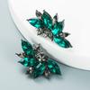 Brincos de diamante de liga de flor geométrica de personalidade europeia e americana brincos de diamante retrô simples para mulheres brincos por atacado