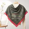 Lenço Quadrado Fino de Seda e Lã para Primavera e Verão o Ano Todo Feminino 200 Xale Étnico Lenço para Ar Condicionado Feminino Customização de Fábrica