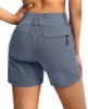 Shorts de trabajo para mujer de talla europea con múltiples bolsillos, pantalones casuales para exteriores con diseño de cremallera, cintura elástica, pantalones de golf para el ocio
