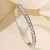 Pulseira de Aço Titânio, Pulseira de Moissanita Quadrada de Luxo Leve para Mulheres, Moda Europeia e Americana Transfronteiriça, Joia de Nicho de Luxo