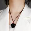 Colgante con hebilla de jade hetiano natural Moyu Ping An, colgante de dona con anillo de jade Ping An de sebo negro, suministro en vivo