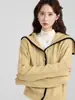 Chaqueta Cardigan de Punto con Cuello Chal Amarillo Estilo Coreano de Manga Larga para Mujer 2026 Otoño e Invierno Nuevo Suéter Holgado Engrosado