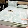 Outono e Inverno Espessado Esculpido Leite Veludo Lençóis de Cama Peça Única Forrado com Lã Cobertor de Cama Quente Veludo Coral Protetor de Colchão Conjunto de Três Peças