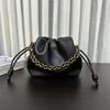 2024 Nuevo Bolso Cruzado para Mujer de Cuero Genuino Bolso de la Fortuna con Cordón Ajustable Bolso Balde Simple Bolso Nube de Hombro Cruzado para Axila