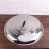 Tampa de Wok Espessada Aprofundada de Aço Inoxidável com Borda Elevada Tampa de Panela de Sopa Tampa de Panela Grande de Ferro Tampa Aquecedora de Aço Inoxidável