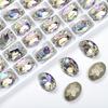 Tiktok 10 * 14mm Óvalo fondo plano cristal chapado arte de uñas fondo puntiagudo Diamante huevo de paloma diamante de cristal accesorios de joyería accesorios