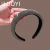 Diadema de Esponja Negra de Lujo con Pedrería Completa, Borde Ancho, Antideslizante, Accesorio para el Cabello de Alta Gama para Mujeres, Estilo Nuevo, Diadema de Alta Presión en la Parte Superior del Cráneo
