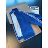 Sudadera Cardigan para Hombre Klein Azul Patrón de Escamas de Dragón Estilo Americano Otoño Tres Rayas Chaqueta de Peso Pesado con Cuello Alto
