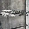 Estante para tazones, escurreplatos, accesorios de estante de supermercado engrosados, estante de almacenamiento, estante para tablas de cortar, estante para platos, gancho, estante colgante multifuncional