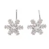 Pendientes de Cobre Puro de Venta Caliente Transfronteriza al por Mayor Mini Exquisitos Copo de Nieve Trébol de Cuatro Hojas Creativo con Incrustaciones de Diamante Material Versátil para Pendientes