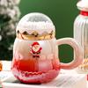 Taza de cerámica navideña con degradado de aspecto elegante, taza creativa de Papá Noel, Navidad, regalo festivo de Nochebuena