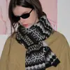 Bufanda Gruesa de Punto Fair Isle con Artesanía Robusta, Estilo Vintage, Versión Cálida y Ancha para Clima Frío