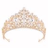 Corona de Novia Europea y Americana Corona Barroca de Aleación con Pedrería Tocado para Vestido de Novia Fotografía de Estudio Accesorios para el Cabello Tocado de Novia