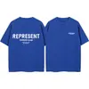 Marca de Moda Transfronteriza REPRESENT Basic Logotipo de Etiqueta Pequeña Estampado de Letras Camiseta Holgada Casual de Manga Corta para Hombre y Mujer
