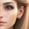 Gabei Europeu e Americano Transfronteiriço Liga de Titânio Formato D Zircônia Piercing de Nariz G23 Simples Diário Joias Piercing Brincos Piercing de Nariz