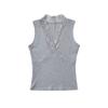 Camiseta Regata Sexy Pura Feminina Costura de Renda Picante Decote V Top Pequeno Renda de Menina Doce Regata Curta