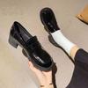 Zapatos Mary Jane para Mujer 2023 Otoño Nuevos Estilo Universitario Sombrío Modernos Combinan con Todo JK Suela Gruesa Tacón Medio Antideslizantes Mocasines