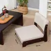 Banco de janela estilo tatami, cadeira de varanda, cadeira com encosto para tomar chá na cama, encosto de madeira maciça, estrutura de ferro, capacidade para três pessoas, design moderno e minimalista