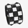 Pulsera Punk Cuadrada Negra y Blanca de Uñas, Pulsera de Calle con Remaches, Pulsera de Pareja, Accesorios para Correa de Muñeca, Venta Caliente Transfronteriza Europea y Americana
