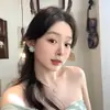 Pendientes de Flor Verde Menta Estilo Vacaciones Super Hada para Mujer, Lujo Ligero, Gama Alta, Pendientes Deslumbrantes y Elegantes, Pendientes Únicos y Hermosos